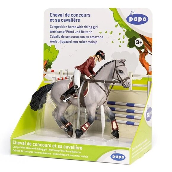 3/$55❤️Competition Horse with Riding Girl Figurines by Papo 51563 Hand Painted - Picture 1 of 13